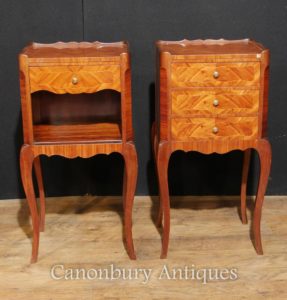 Armario de cabecera de estilo antiguo francés Empire Kingwood Nightstands 1930