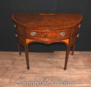 Flame Mahogany Sheraton Demi Lune Aparador Buffet Servidor