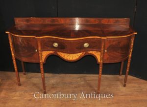 Hepplewhite Aparador de caoba Aparador de buffet Marquetry Inlay English Furniture