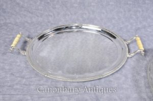 Plato de plata georgiano Lidded Serving Platter Domed Lid Tray