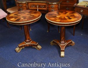Par Russian Side Tables Marquetry Inlay