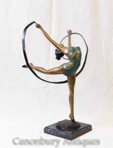 Art Deco Bronze Sash Dancer Figurine Dancer