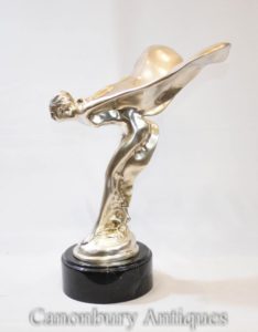 Bronce Art Nouveau Flying Lady Estatuilla Estatua Capilla Ornamento