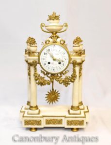 Imperio Francés mármol manto reloj dorado accesorios clásico