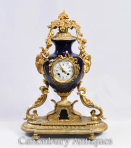 Reloj de Manto del Imperio Francés Relojes de Manmol y Porcelana