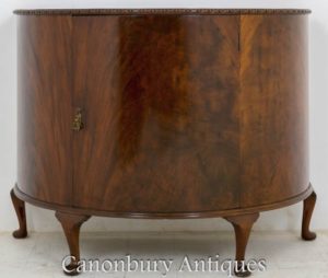 Antique Side Cabinet - Demi Lune Mahogany Chest