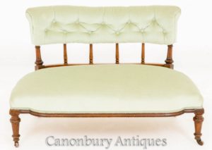 Antiguo Asiento Victoriano Para Ventana-Sofa Settee 1870