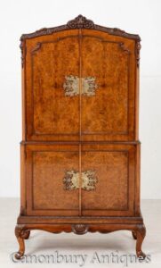 Mueble para bebidas Queen Anne - Cómoda de cóctel de nogal