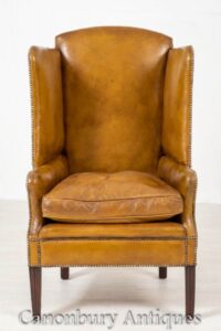 Silla Porters antigua - Cuero georgiano Circa 1800