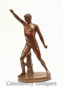 Estatua clásica de bronce de atleta romano - Figura desnuda Grand Tour