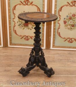 Mesa auxiliar birmana tallada - Birmania antigua 1890