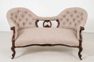 Sofá victoriano - Sofá sofá de palisandro con respaldo de camello 1860