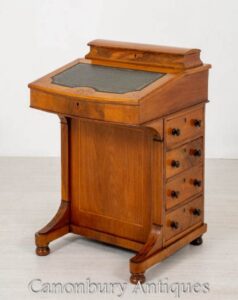 Escritorio victoriano Davenport - Nogal antiguo Circa 1880