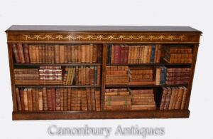 Librería abierta de nogal - Estanterías con incrustaciones Regency Interiores de estudio