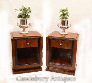 Pareja de mesitas de noche Art Déco - Mesillas de noche con gabinetes