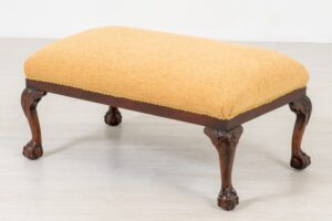 Taburete Chippendale antiguo - Asiento de caoba