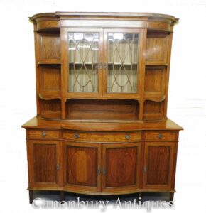 Vitrina victoriana - Arce antiguo de madera satinada y Co 1880